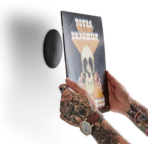 Twelve inch 4ECO Schallplatten Wandhalterung aus Bambus & Kork – Vinyl Display ohne Rahmen oder sichtbare Halterung – LP Wandhalter für Album Cover - 4 stück.