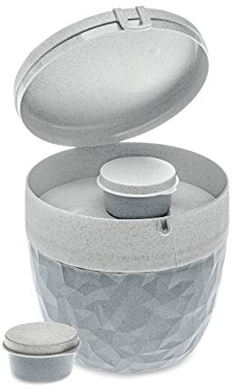 Koziol Box, Snack-Pause, Frühstückstopf, Take Away, Outdoor, Camping, Picknick, Wandern, Urlaub, Lunch to go, Grau, 135x142x108