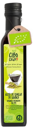 Olio di Semi di Zucca Biologico Alimentare - 250g. Olio di Zucca Crudo Spremuto a Freddo Puro e Naturale al 100%. Olio Semi di Zucca per Capelli o Condimento.