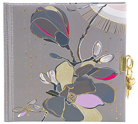 goldbuch 44 416 Tagebuch Magnolia Taupe im Turnowsky Design, 96 weiße Seiten, Notizbuch abschließbar, Journal mit Schloss, Einband Kunstdruckpapier, Goldprägung & Relief, ca. 16,5 x 16,5 cm, Papier