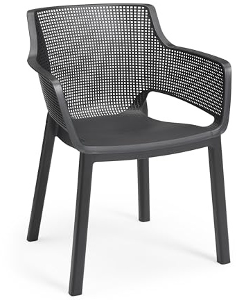 Keter Chaise de Jardin Elisa - Lot de 6 - Anthracite