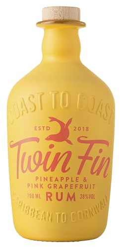 Twin Fin Pineapple & Pink Grapefruit Rum | Caribbean Rum Blended in Cornwall | Tropical Notes & Refreshing Citrus | Pair with Lemonade or Soda | Summer Cocktails | 38% vol | 70cl