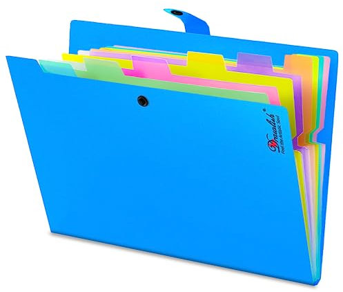 File Organiser - 10 Colorful Pockets & Tabs - Expanding File Folder - High Capacity & Portable Document Organiser - Ideal Folders for Paperwork A4