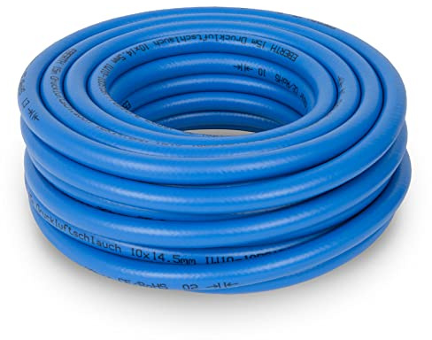 EBERTH Tubo per aria compressa 15m, tubo per compressore con diametro 10mm x 14,5mm (interno x esterno) e pressione di esercizio di 20 bar, accessori per pistole ad aria compressa senza attacco