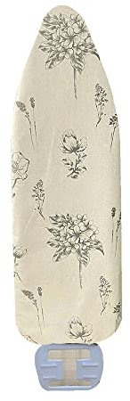 Highdi Funda Tabla Planchar 140x50cm, Ajustable Universal Funda Tabla Planchar, Patrón Flor, Apta para Planchado al Vapor con Paño de Protección (140x50cm,Flor Beige)