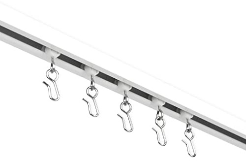 EverTrack Curtain Track - Ceiling Mounted Curtain Rail for Curtains, Drapes, and Room Dividers - USA Made - Small+ (12 Feet), Pure White