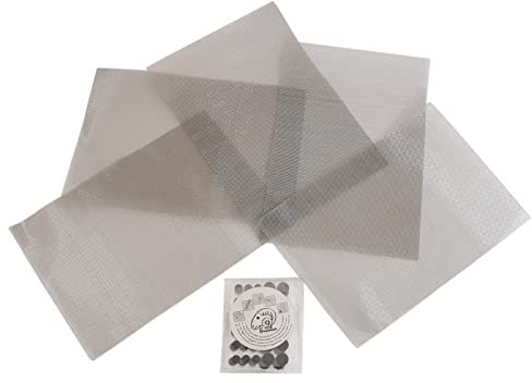 304 Edelstahl 5 Pcs Nagetier Mesh Blatt Gewebte Maschendraht Platten A4 Größe (21 x 30 cm) Rostschutz Schädlingsbekämpfung Maus Insekt Mesh für Lüftungen mit 60 Paar Hook & Loop Klebeband