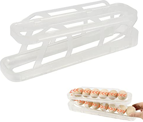 Tefola Eierbehälter für Kühlschrank, abnehmbare Rolltreppe, Eierhalter für Kühlschrank, Eieraufbewahrung und Eierablage (Klar, Breite 1 Reihe)