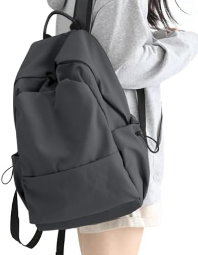 HYC00 Schulrucksack Damen, Causal Travel Schultaschen 14 Zoll Laptop Rucksack für Mädchen im Teenageralter Leichter Rucksack Wasserabweisend Bookbag College Boys Men Work Daypack,Grau
