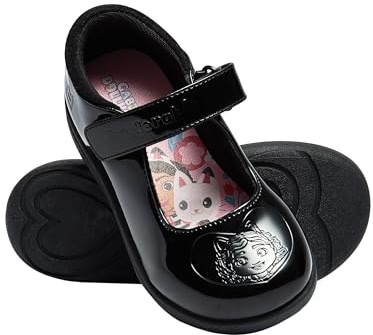 DREAMWORKS Gabby’s Dollhouse Girls School Shoes | Girls Black Shoes | Black 9