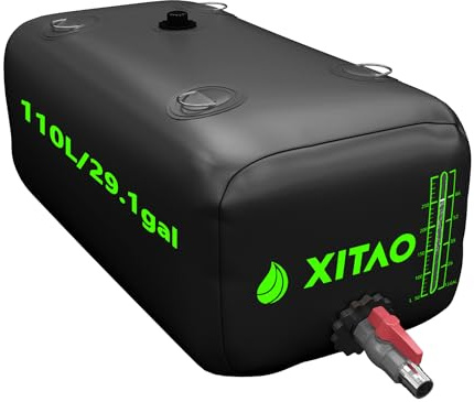 XITAO 29Gal/110L Water Storage Bladder w/Water Level Indicator, Large Capacity Foldable Water Storage Containers, Portable Emergency Water Tank Water Bag for RVs, Fire Prevention, Irrigation