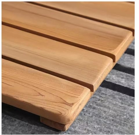 QWEASDF Caillebotis Bois,caillebotis Douche,Tapis de Douche en Bois antidérapant, Tapis de Bain, Salle de Bain intérieure, Planche de vidange en caillebotis,Personnalisable(W80xL90cm/W31xL36in)