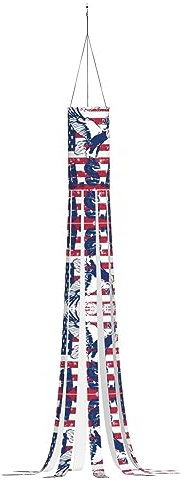American National Flag with Eagle 59 Inch Lightweight Halloween Windsocks Hanging Decorations Flag Wind Socks for Party Supplies