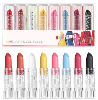 Colour Lipstick Set 8Pcs Matte Lipstick Long Lasting Waterproof Lip Gloss Lip Stain 8Colours Matte Face Body Paint Stick Mini Matte Liquid Lipstick Set for Party,Masquerade,Cosplay,Halloween Makeup