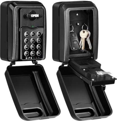 ENONEO Groß Schlüsseltresor mit Zahlencode |Anti-Diebstahl & Administrator Recht| Intelligenter 6 Stelligem Schlüsselsafe Aussen Wasserdicht Schlüsselkasten Digital Wandmontage Schlüsselbox