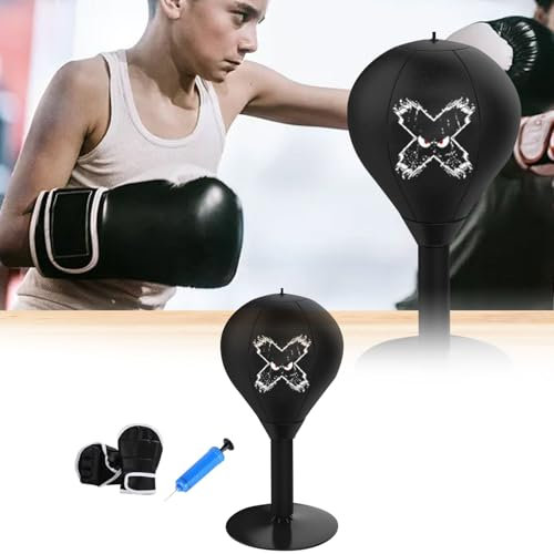 Fun Punch Rage Bag, 2025 Upgrade Desktop-Boxsack, Saugnapf-Boxsack, robuster Schreibtisch-Boxsack, Box-Trainingsball für Kinder und Erwachsene, Boxball für Wand, Fliesen, Tisch (D)