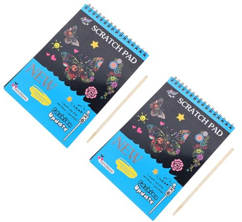TOYANDONA 2sätze Kratzpapierbuch Für Junge Mädchen Mit Rubbelstift Zum Entdecken Von Bunten Mustern Geeignet Als Dekoration Für Wände Und Fenster Sowie Als Geschenkidee