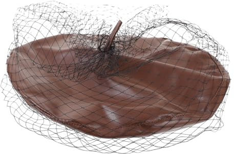 BESPORTBLE Chapeau Femme en Velours Bob Rouge Français Voile Cuir Synthétique