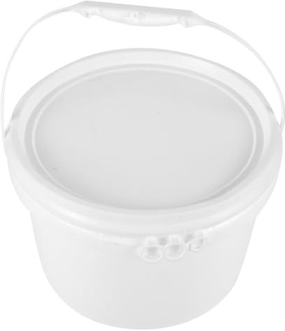 CHILDWEET 5l Plastic Water Barrel with Lid and Leakproof Seal, White Storage Bucket with Ergonomic Handle for Household Tasks and Gardening