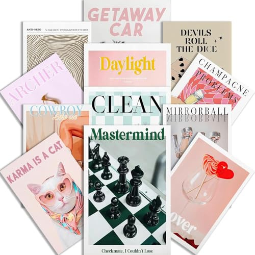 FDSFE Vintage-Poster mit Taylor Albumcover, Taylor für Wände, Kunstdekor, Poster, für Zimmer, ästhetisches Set, für Jungen und Mädchen, Schlafzimmer, ungerahmt, 20 x 30 cm, 12 Stück
