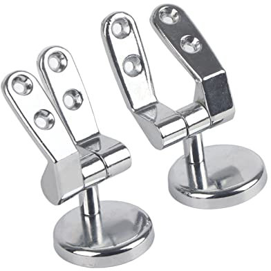 Spacnana Set di Sostituzione del Supporto per il Coperchio del Water, Cerniera del Sedile del Water con Cerniera Cromata con Raccordi, Viti e Dadi a Bulloni, Accessori Regolabili per Sedile del