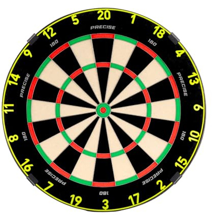 Precise180 - Dartboard Endorphine - Premium Dartboard mit One Piece Zahlenring - 18 Farben - Dartscheibe Nummernring - Dartzubehör