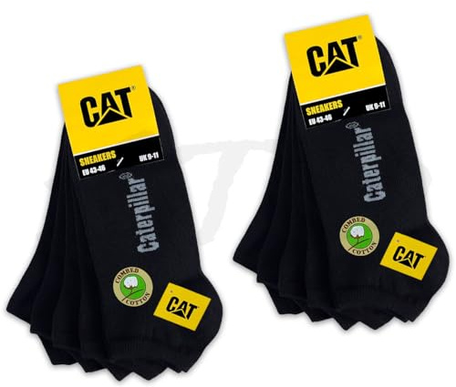 CAT 10 par CATERPILLAR-sneakers-strumpor – arbetssneakers andningsbara strumpor tunna strumpor med optimal passform och icke-märkbar tåsöm ankelhög EU 39–42, 43–46, 47–50, 39-42 EU