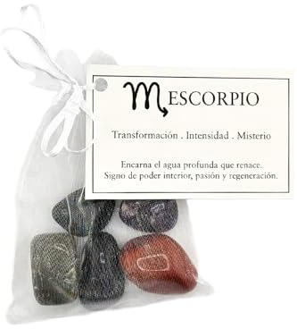 AROMASENSES | Set 5 Minerali Naturali SCORPIONE | Oroscopo Segno Zodiacale Astrologia | Pietre Burattate