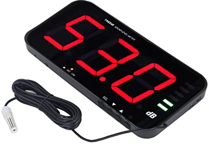 TIKATARER Fonometro con Schermo da 13 Pollici, Lettore Digitale di Decibel, Misuratore di Rumore con Display a Barra Analogica con Funzione di Allarme, Ideale per Appendere a Parete o per Uso