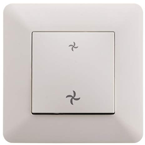 Zenitech - Control VMC Artezo - Instalación Empotrada Lista para Usar - Compatible con Caja de Empotrar - Diseño Moderno - Frente con Ajuste Milimétrico - Soporte Clipable y Placa 86x86 mm - Blanco