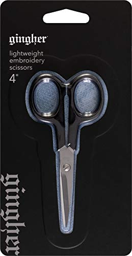 Fiskars Gingher 01-005102 Lightweight Embroidery Scissors, 4-Inch , Black