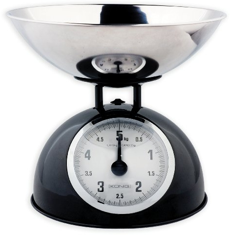 König HC-KS60B Retro Kitchen Scales with Stainless Steel Bowl