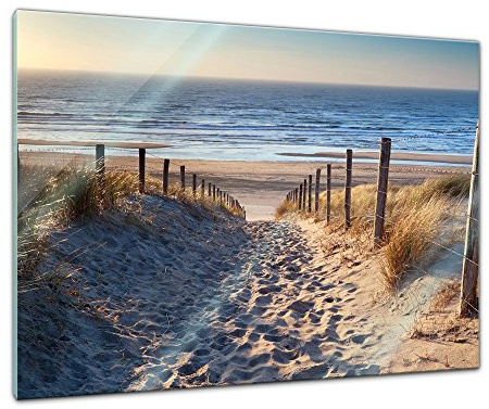 Bilderdepot24 Glasbild - Schöner Weg zum Strand III - 60x40 cm - Deko Glas - Wandbild aus Glas - Bild auf Glas - moderne Glasbilder - Glasfoto - Echtglas