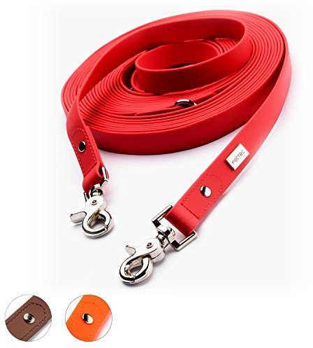 PetTec Hundeleine, Schleppleine & Führleine *5m* bis 80kg, verstellbare Trainingsleine/Ausbildungsleine/Trekkingleine für Hunde aus TRIOFLEX (ähnl. Biothane), wasserabweisend & robust, Dog Leash