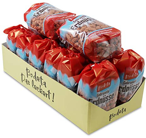 14er Pack Bodeta Gebrannte Erdnüsse dragiert (14 x 175 g) im Bodenbeutel
