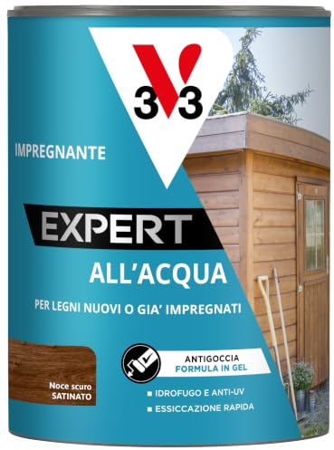 V33 Lasure à l'eau expert 0,75 lt – Noyer foncé