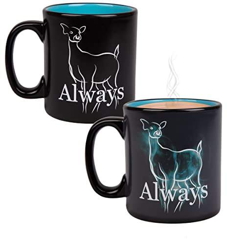 Harry Potter Heat Changing Ceramic Coffee Mug - Large 20oz - Officially Licensed Doe Patronus Design Reveals w/Heat - Book & Movie Love Gift for Kids, Teens, Adults, Men, Women