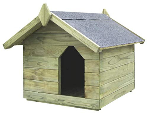 Festnight Cuccia per Cane da Esterno con Tetto Apribile Cuccia Casetta per Animali in Legno di Pino impregnato 74 x 78,5 x 61,5 cm Canile Villa per Cani