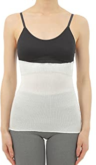 DuringVillage Belly Warmer Haramaki Thermal Underwear Top Cotton & Silk for Women Made in Japan (White,Medium)