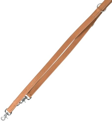 TRIXIE Hundeleine Rustic Leder V-Leine M–L 2,00 m/20 mm – braun | sorgfältige Lederleine im klassischen Design – für Hunde, robust, langlebig und griffig, angenehme Handhabung im Alltag