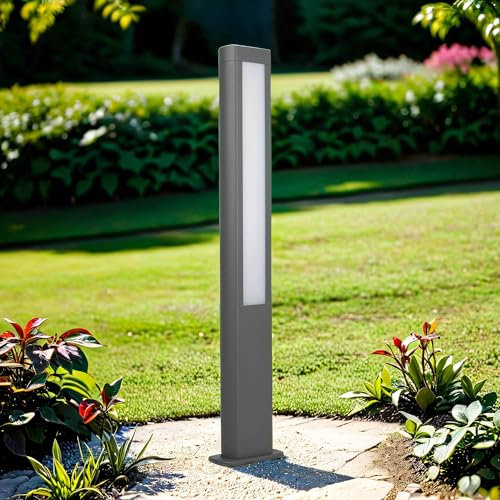 Moderne Wegeleuchte LED 80 cm IP54 1200lm 4000K beidseitiges Licht Anthrazit Außenlampe Garten CALIO
