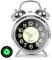 AYRELY Wecker laut für Tiefschläfer, Doppelglocken Retro tischuhr, 4 Zoll, Wecker analog ohne ticken, mit Hintergrundbeleuchtung und Leuchtzifferblatt, für Schlafzimmer und Nachttische (Silber)
