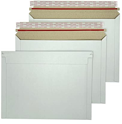 Burasari 30 Pack White Rigid Mailers 12.5x9.45 Inches - Can Keep Flat Kraft Cardboard Mailer, Suitable for Protecting Shipping Gift Cards, Invitations, Photos, Documents