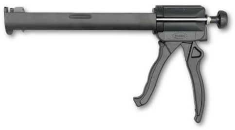 Tangit 2K-Kartuschenpistole – Profi-Auspresspistole für 2-Komponenten-Kartuschen (z. B. Tangit M3000 & FP550) – ergonomisch, robust, für Koaxialsysteme – Henkel PPGUN