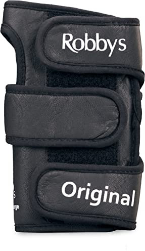 Robby's Unisex-Erwachsene Original Handgelenkbandage für Linke Hand, Leder, Größe XL Handgelenkstütze, Black, XLarge