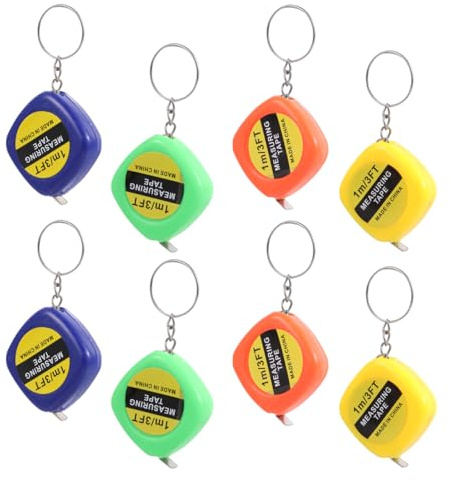 Baluue 40Pcs Clé Couleur Porte-Clés Corps Anneau Tissu Ruban à Mesurer Mesures Pendentif Et Artisanat M/Règle de Fête pour Le Métal à Tricoter Magnétique Outils Quotidiens