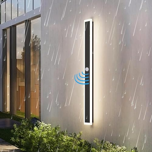 Lange Außenwandleuchten mit Bewegungsmelder, IP65 LED Wandlampe Gärten 80cm