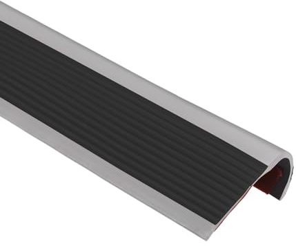 uxcell 1 x Treppenkantenschutz, Vinyl-Treppenkantenschutz, rutschfeste Stufenverkleidung für Treppenkanten, Treppenkantenverkleidung, Außen- und Innenstufen, einfach zu installieren, 1,8 m, Schwarz