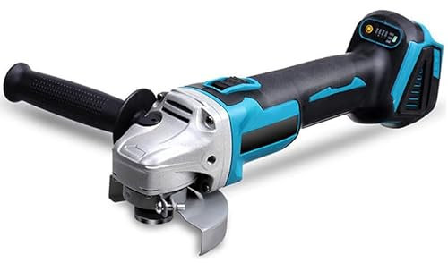 Amoladora angular de 125 mm, Amoladora angular eléctrica inalámbrica, 4 velocidades, 800 W, régimen de vacío 10,000 rpm, pulidora de bricolaje para cortar, lijar (sin batería)