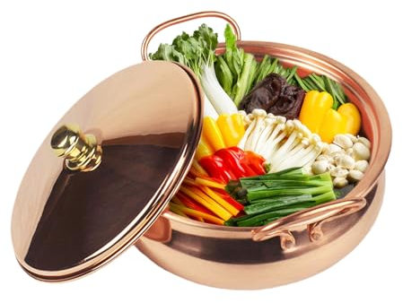 SiaBiced Kupfer Suppe Topf Kochen Topf Kochgeschirr Verbund Boden Suppentopf Heißer Topf Pfanne Party Haushalt, 22CM